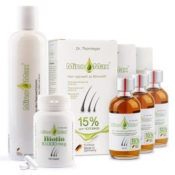 Набор MinoMax Minoxidil 15% (Лосьон, Шампунь, Биотин) mm_set_15 фото